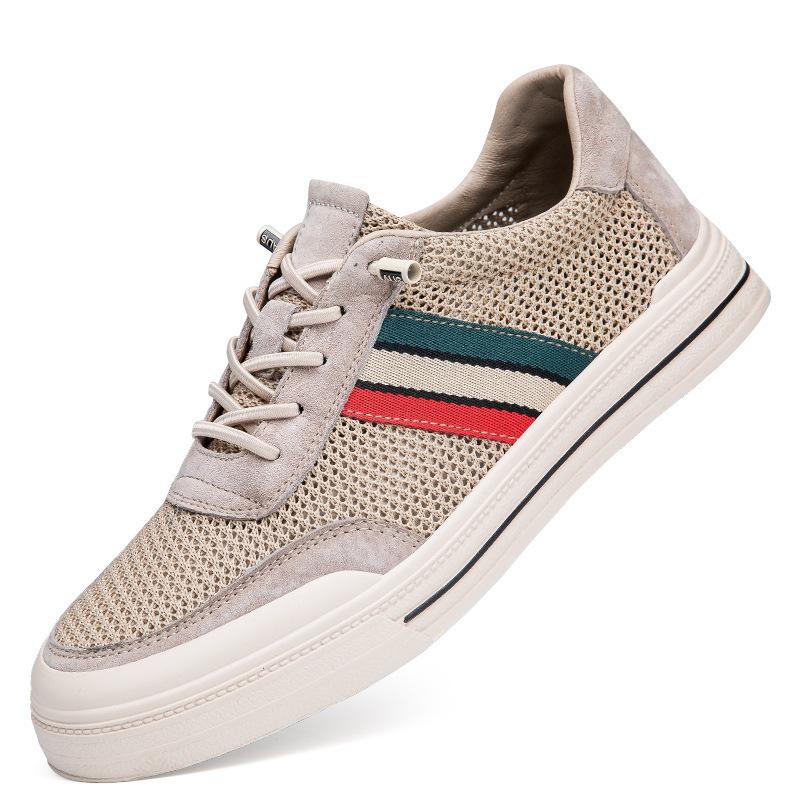 2025 spring and summer new mesh casual shoes men's fashion breathable board shoes student trend mesh men's shoes large top layer