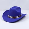 Xiyin's new felt hat, western cowboy hat, autumn and winter unisex Tibetan-style leather belt rolled-brim cowboy hat