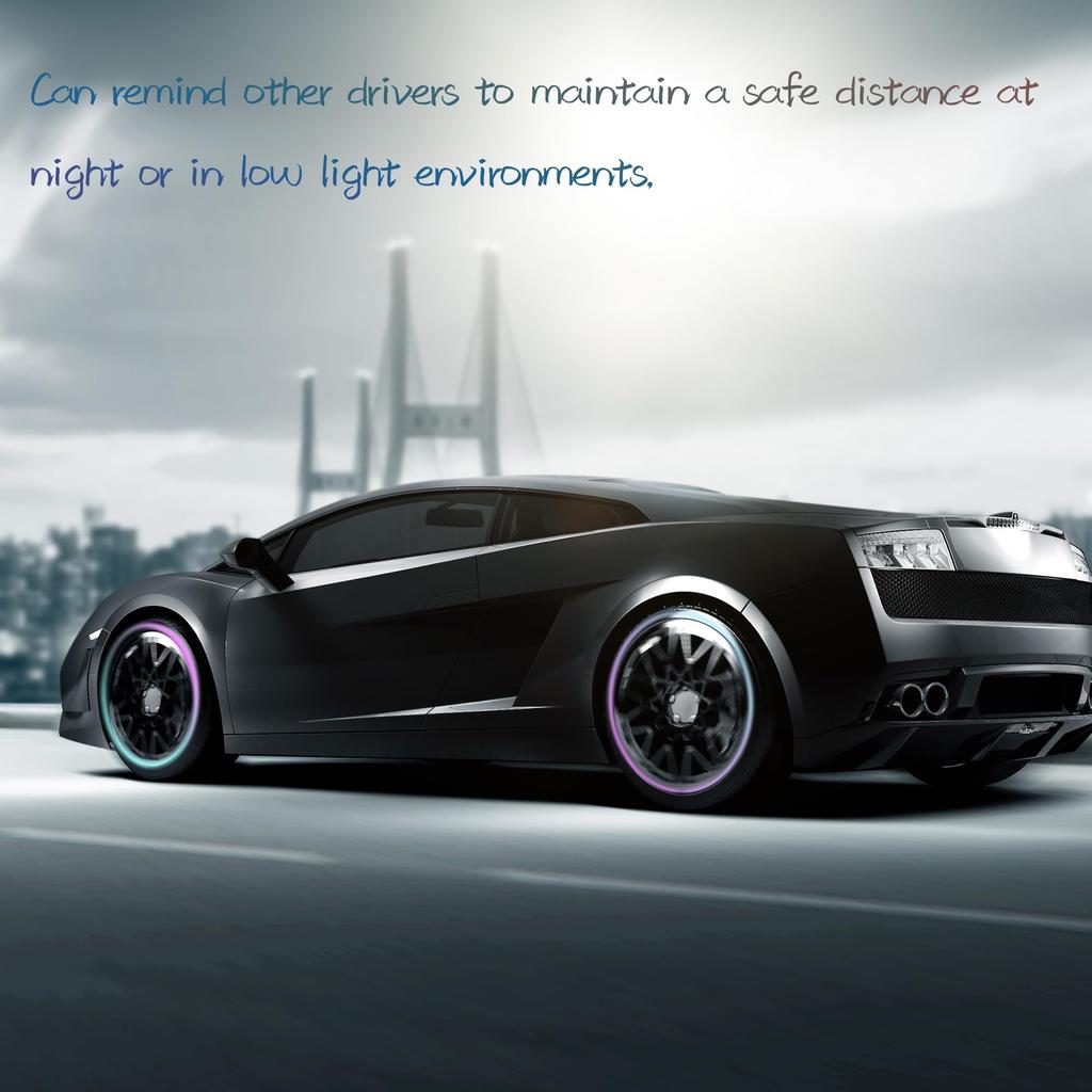 TOCCOOL Reflective Wheel Stickers Car Decorative Stickers Night Warning Stickers Color Full Seals for