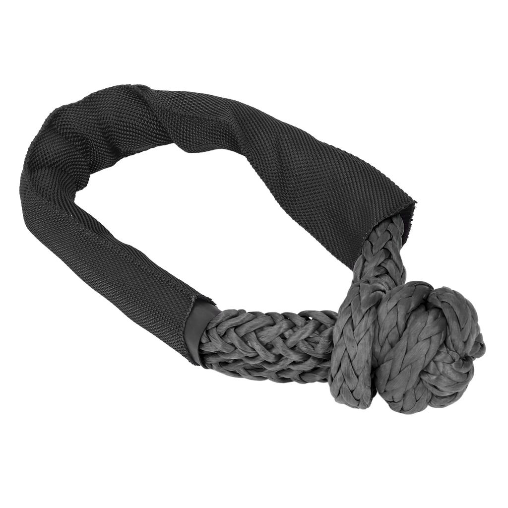 Synthetic Soft Shackle 33069lbs Breaking Strength Off Road Recovery Rope for ATV SUV TruckBlack