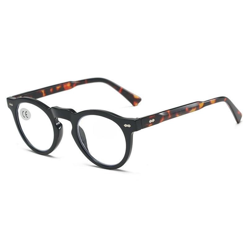 Small-Frame Round Blue Light-Blocking Presbyopia Glasses Men's and Women's Minimalist Versatile High-Definition Reading Glasses