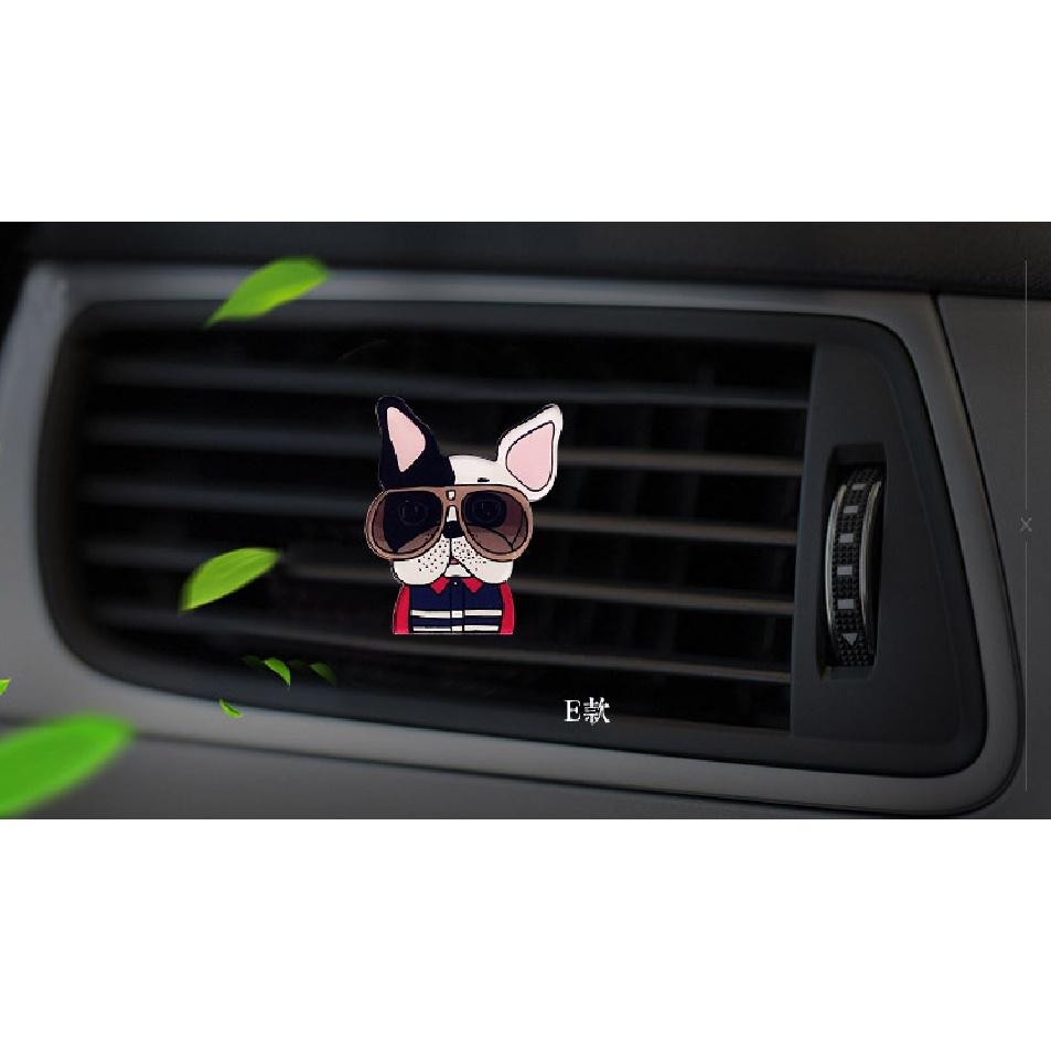 Bonito cão estilo acrílico purificador de ar condicionado saída de ventilação decoração perfume clipe fragrância interior do carro cheiro