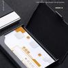 Men's and Women's Portable Stainless Steel Leather Business Card Holder