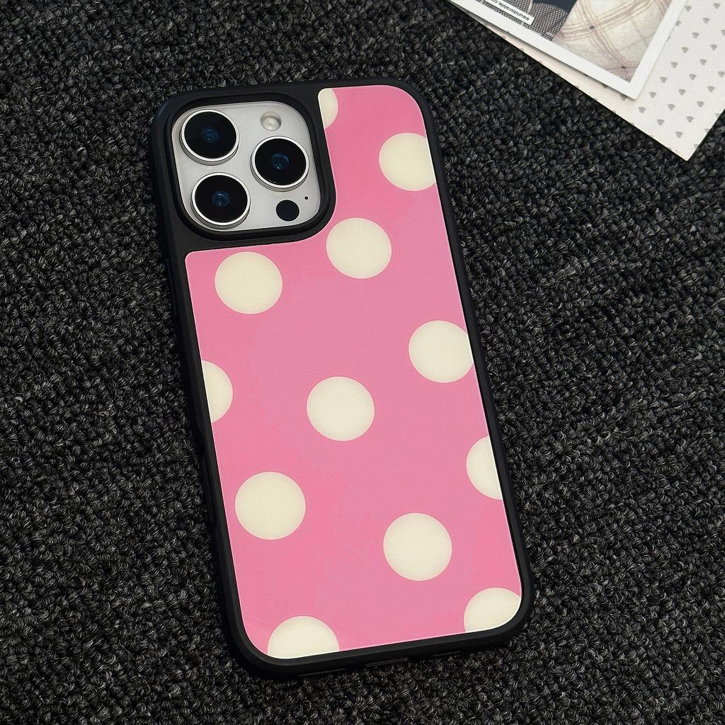 Simple Polka Dots Suitable for Apple 15 Promax Mobile Phone Case Iphone16 Dopamine 12 Acrylic 13 Anti Fall 14