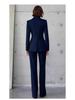 AD Gold Brown Wool Herringbone Suit: Autumn/Winter Formal Blazer & Wide-Leg Trousers