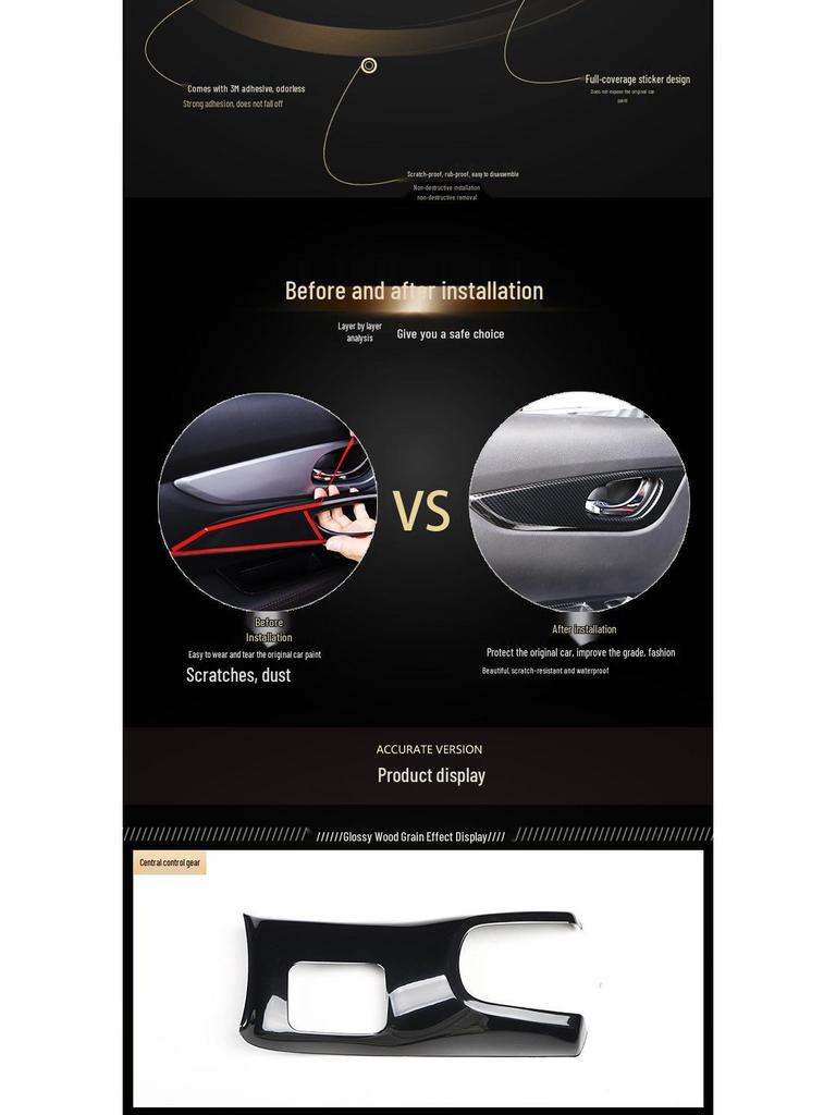 AQUA NHP10 Vor-Facelift Rechtslenker Kohlefaser Interieurleisten für Schalthebel & Lüftungsdüsen