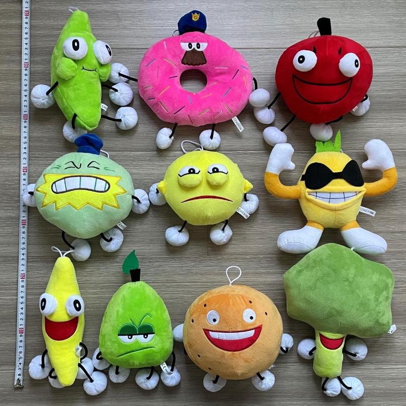 Shovelware Brain Game Plush Toy Cartoon Fruits Stuffed Dolls Banana Donut Apple Orange Figures Christmas Plushie Peluche Gift
