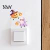Living Room Wall Decals Halloween Pumpkin Ghost Switch Sticker, Cartoon Light Self-Adhesive Sticker Decoration Decal for Bedroom