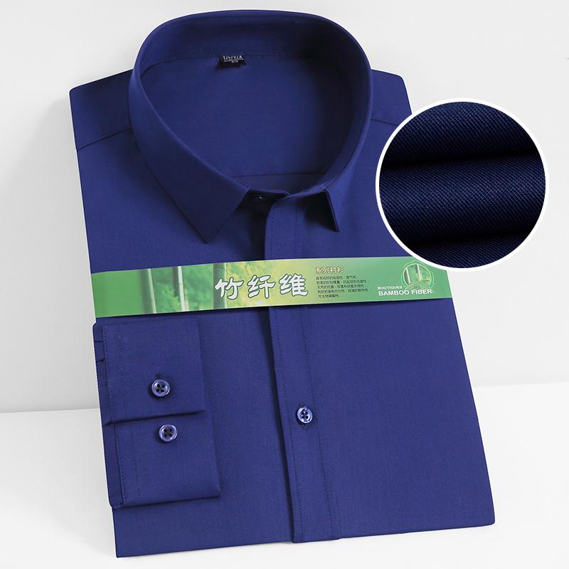 Quality Anti-Wrinkle Men Shirt Long Sleeves Dress Shirts For Men Slim Fit Camisa Social Business Blouse White Office Shirt S-4XL