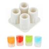 1 Stück 4-Tassen Eiswürfelform Silikon Glas Gefrierform Maker Tablett Party Eiswürfelbereiter Farbe Zufällig