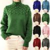 Women's Sweater Turtleneck Casual Long Sleeve V Neck Solid Loose Chunky Knit Pullover Tops