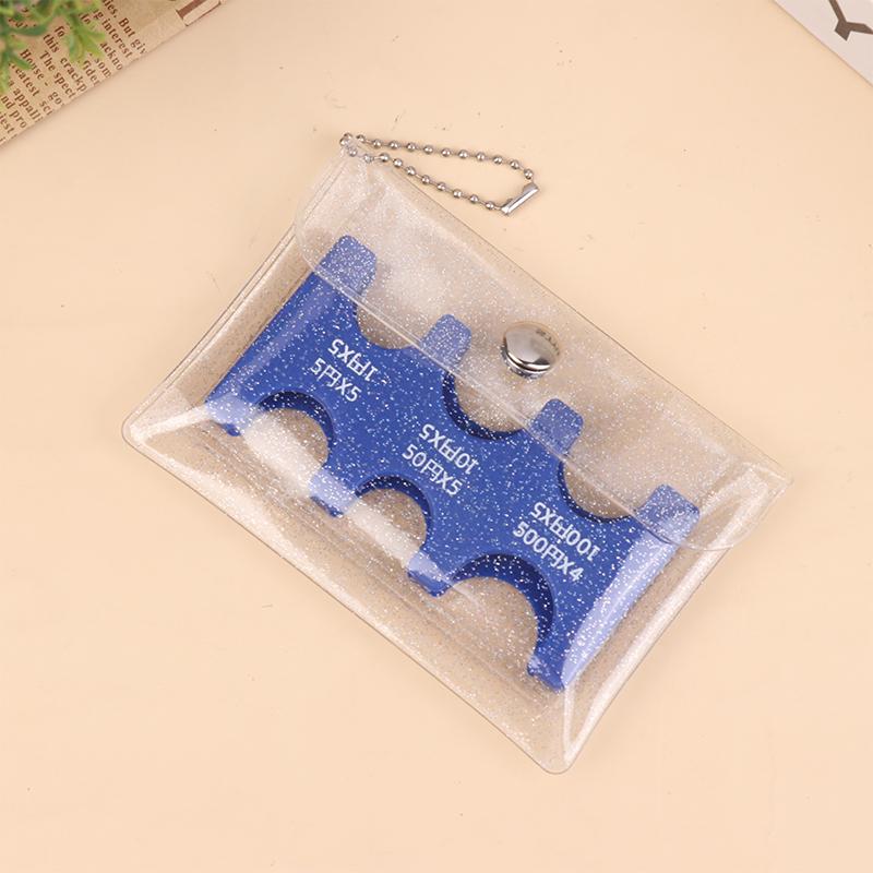 Coin Dispenser Keychain Transparent Coin Collection Purse Wallet Portable Japan Coin Holder Coin Changer Holder Coin Organizer