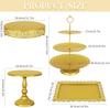Cake Stand Gold Metal Dessert Table Display Set, 3-Tier Cupcake Stand, Cake Display Tower and Cookie Tray Rack