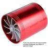 Car Air Intake Turbonator Dual Fan Turbine Super Charger Gas Fuel Saver Turbo Red