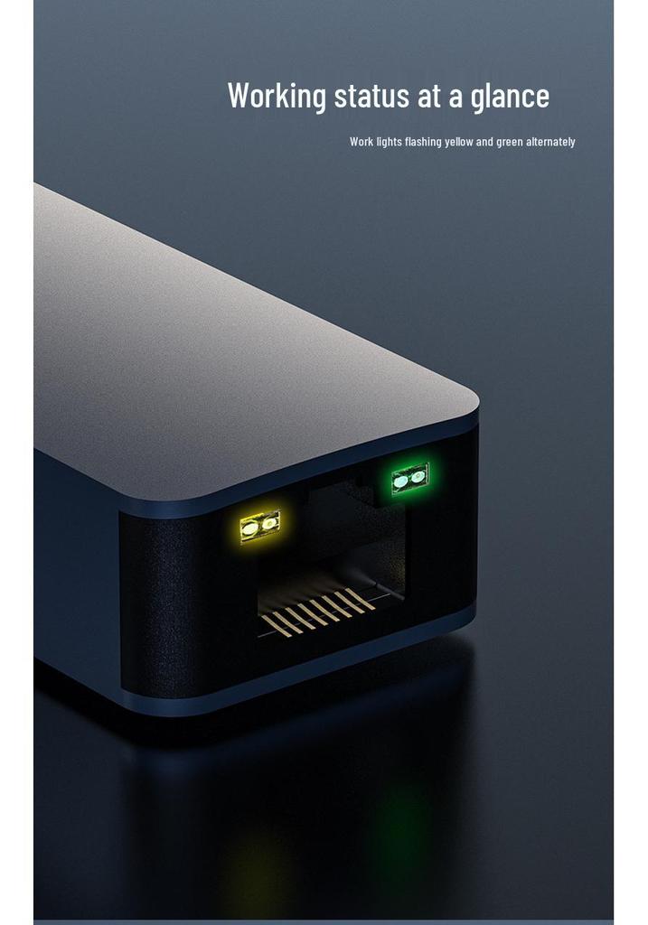 2.5G USB-C Network Card, 3.1 to 2.5G Ethernet Adapter, 2500M High-Speed Data Transmission.