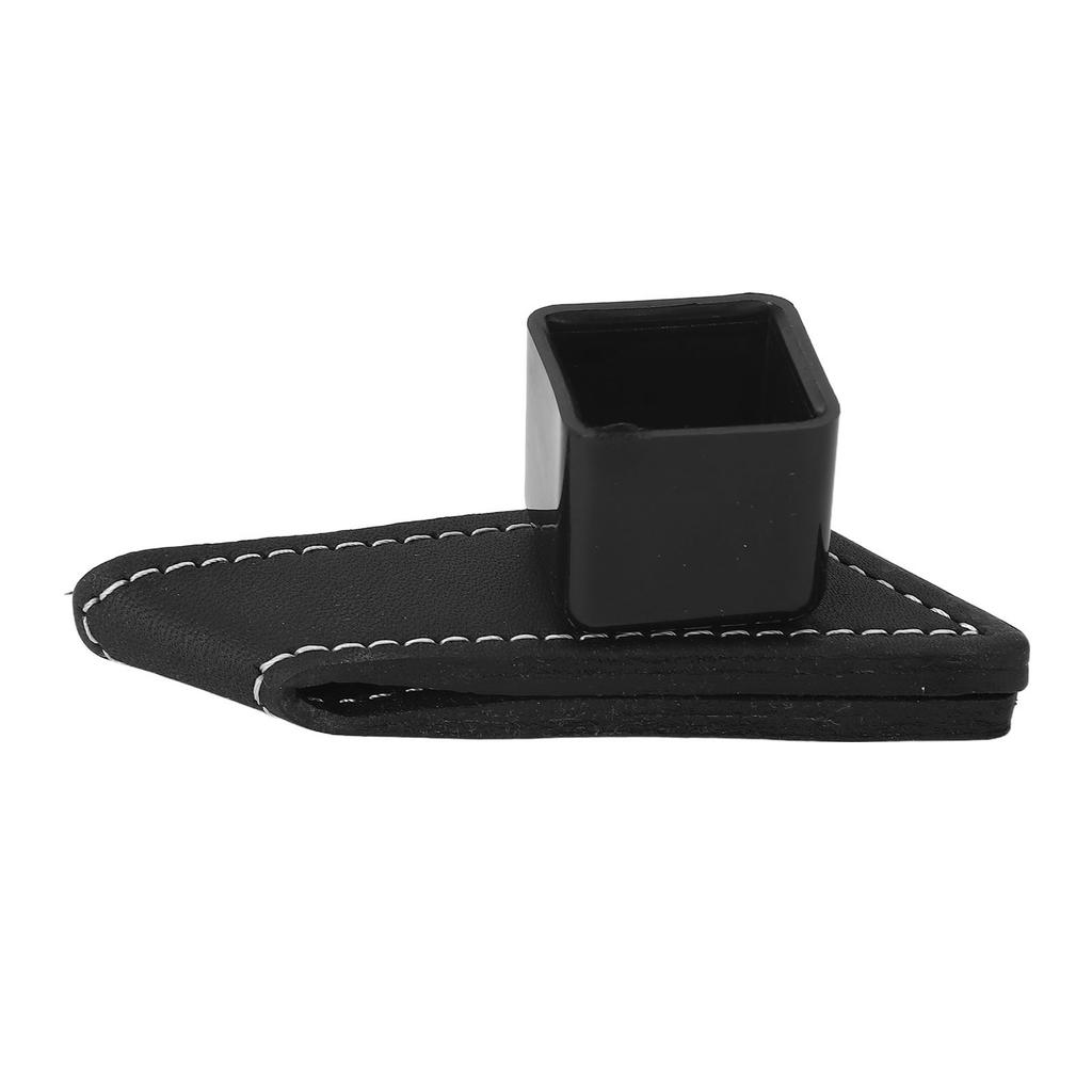Magnetischer Billardkreidehalter Aluminiumlegierung Schwarz mit Ledergürtelclip Tragbares Leichtes Billardzubehör
