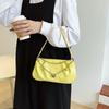 Sweet Y2K Underarm bag Pleated Cloud Square Bag Fashion PU Leather Shoulder Bag  Travel