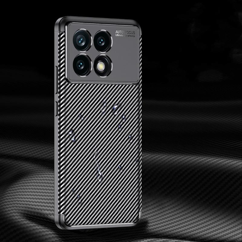 For POCO X6 Pro 5G Case For POCO X6 Pro Cover 6.67 Inch Carbon Fiber Shockproof Silicone Protective Bumper For POCO X6 Pro 5G