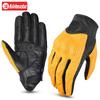 Retro Motorcycle Riding Gloves Leather Accessories Wear-resistant Motocross Knuckle Guard Finger Moto Crycling Glove Gp for Men