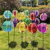 Rainbows Rotating Windmill Decorative Stake Reflective Outdoor Gazing Ball Wind Spinner For Garden Yard Patios Outdoor Use