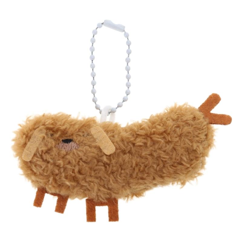 

Plush Stuffed Keychain Funny Fried Shrimp Puppy Dolls Pendant Keyring for Car Keys Bag Backpack Decor Kids Toy Gift 1