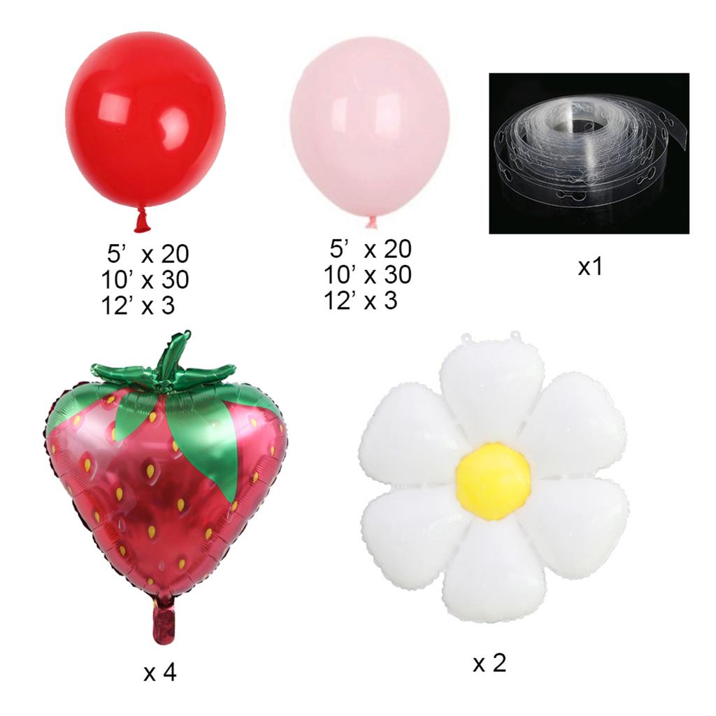 Strawberry Party Decoration Balloon Garland Kit for Girls 1st 2nd Birthday Party Supplies Strawberry Theme Decoration