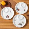 Large Drop-Resistant Melamine Dumpling Plate with Dipping Sauce Dish - New Style Shrimp Design Imitation Porcelain Tableware