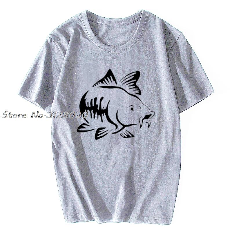 Funny Fishinger Carp Fish Fisherman Sporter T Shirts Men Summer Cotton Harajuku Short Sleeve O Neck Streetwear Black Tshirt