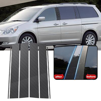 6pcs Car Pillar Posts for Honda Odyssey 2005 2006 2007 2008-2010 Glossy Black Door Window Trim Stickers Decorative Accessories