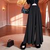 Women's High-Waist A-Line Culottes: Autumn/Winter, Loose, Slimming, Versatile, Lazy Style, Glutinous Rice