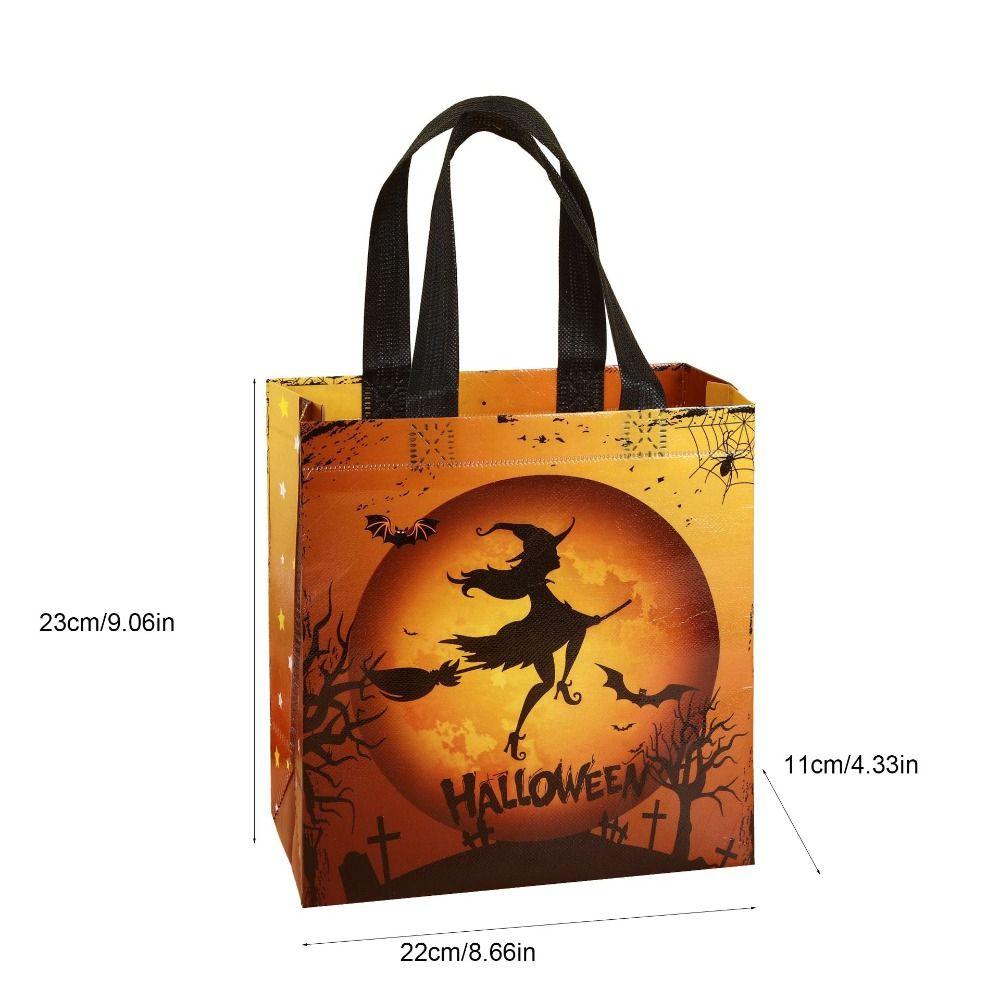 Pumpkin Halloween Tote Bag Handbag Halloween Gift Bag Foldable Halloween Non-woven Bag  Girl