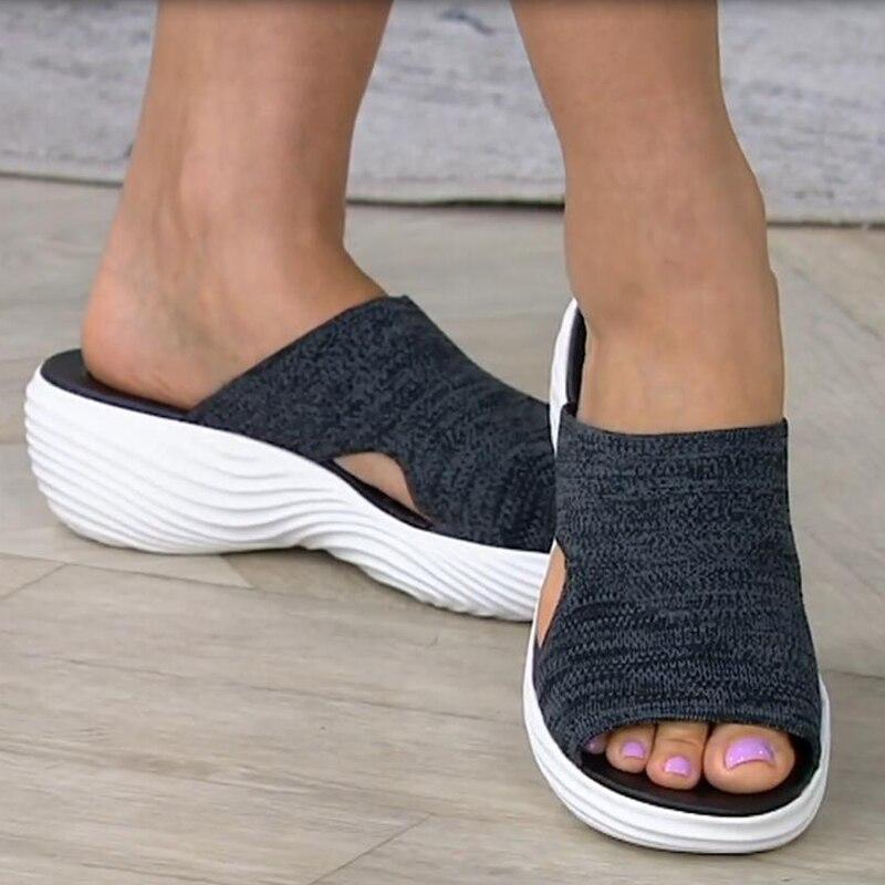stretch cross orthopedic slide sandals