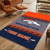 Denver Broncos Logo Customized Name Area Rug Suitable for Foyer Study room Decorate room Dining Room Anti-slip Rug Decorate Offices