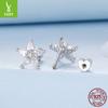Funkelnde Zirkon-Blumen-Ohrstecker Damen Exquisite Blume S925 Sterlingsilber Gewinde-Ohrstecker