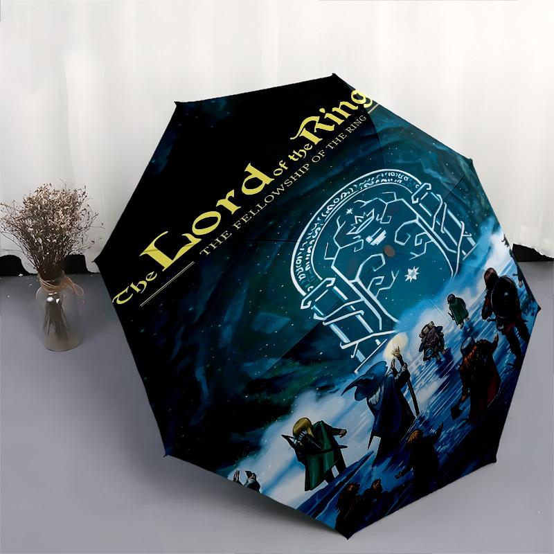 1pc The Lord of the Rings Fellowship of the Ring Automatic Folding Umbrella - Compact 8-Rib Design, Durable Plastic & Iron1026L