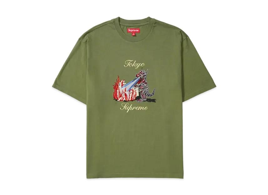 Футболка Supreme Monster с коротким рукавом Светлый Оливковый M