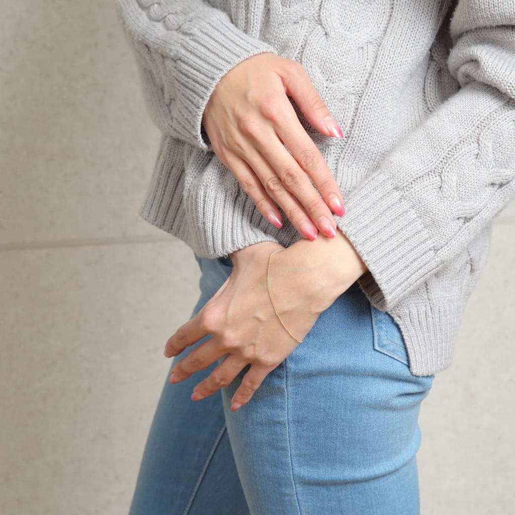 Happy Goods Shop Curb Chain with for Men and 18K Gold Bracelet, 18cm, Thin, 1.2mm Wide, Clasp, Women,