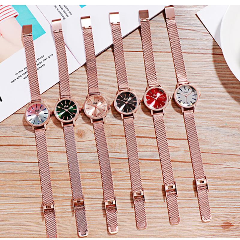Gradual Change Literal Women'S Watch Small Dial Mesh Belt Women'S Watch Fashionable Simple Versatile Women