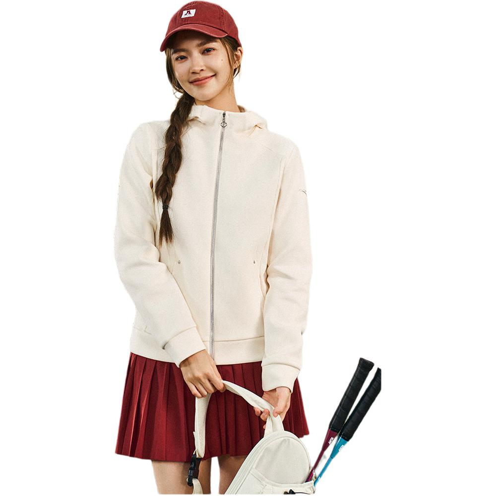 Anta Simple Zipper Casual Versatile Hooded Cardigan Sweatshirt Women sweatshirt 162617710S-5