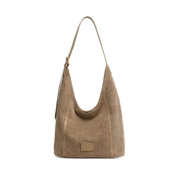 2025 New Matte Leather Women's Bag Retro Trend Commuting Versatile Shoulder Handbag Large Capacity Tote Bag