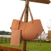 Cross-border Bestseller Top-grain Leather Large Tote Bag for Women, Versatile for Shopping, Simple Two-piece Set Genuine Leather Bag