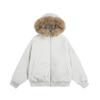 Maoqiaoyi Unisex Retro Mountain Eagle Hooded Jacket with Detachable Fur Collar, Winter Cotton Coat