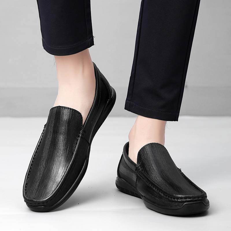 Fashion Soft Sole Male Flats Moccasin Casual Shoes New Men Dress Shoes All-match Loafers Men's Genuine Leather Slip-on Walking Shoes