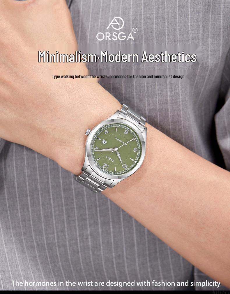 ORSGA Men's Fashion Waterproof Business Quartz Watch with Calendar