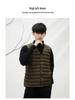 Men's 90% Down Solid Color V-Neck/Round Neck Vest Plus Size Jacket