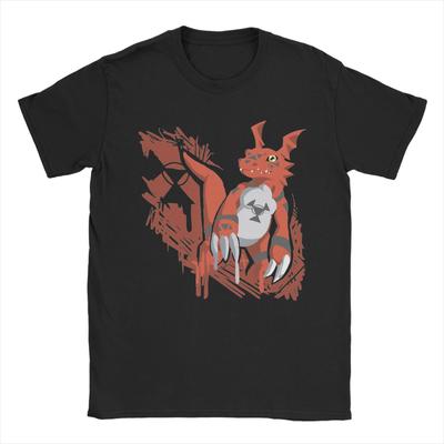 Digimon Adventure Guilmon T Shirt Men's Cotton Top Tee Funny Anime O-neck Short Sleeve