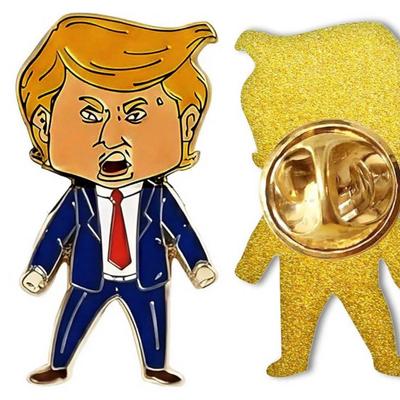 Cartoon President Pin Metal Funny Figure Brooch Pin Enamel Lapel Pin Accessory for Men Women Coat Hat Bag Jacket Backpack