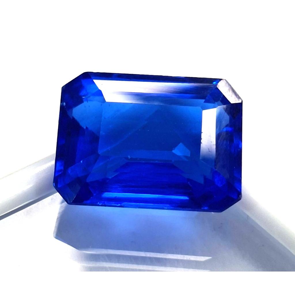Royal Blue Sapphire Natural 12-14 Ct Emerald Cut Fabulous Certified Gemstone