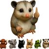 Novel Resin Animal Statue Mini Middle Finger Animal Ornament Model Frog Cats Handmade Art Decor Sculpture Table Decoration Gift