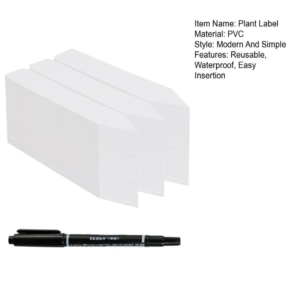 Yousheng 4 Inch Plant Labels Plastic Plant Name Tags Reusable Plant Tag Stakes with Marker Pen for Seedlings Flowers Herbs Vegetables